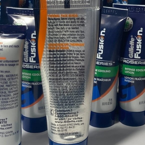 Travel Size Gillette Fusion ProSeries Thermal Face Scrub Intense Cooling Lotion - Picture 7 of 13